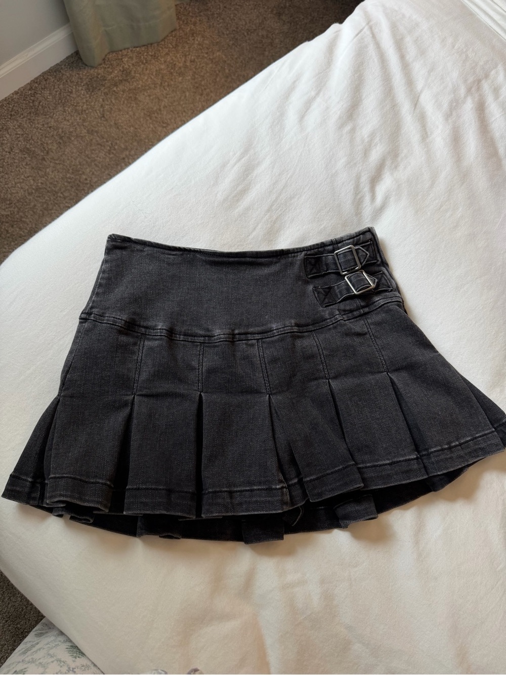 wild fable Black Pleated Skater Mini Skort with built in shorts